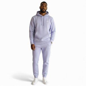 Nike Club Fleece 2 Piece Sweatsuit Mens Size M Fleece Tracksuit Set Lavender NWT